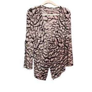 Chico's Black and White Patterned Cardigan - Chico's Size 1 (Medium)